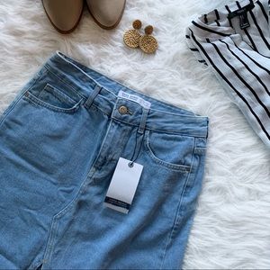 Zara Knee Length Light Denim Skirt